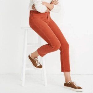 Madewell Corduroy Classic Straight Jean High Rise Orange Women’s Size 28 M0605